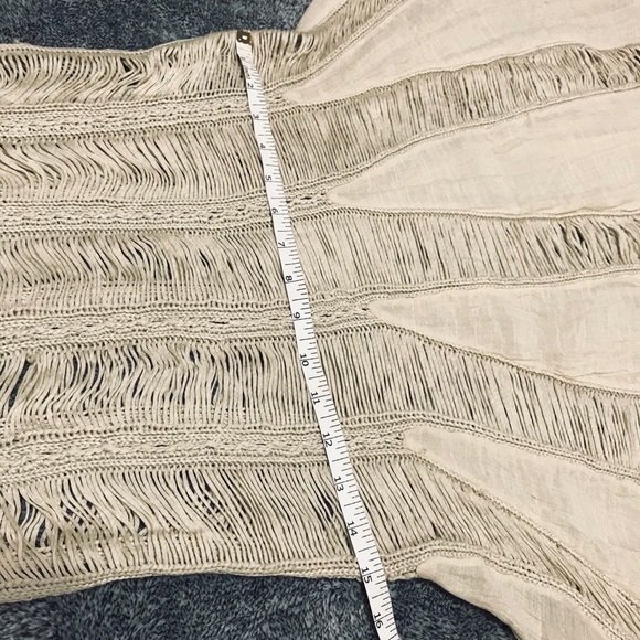 LINEN LIKE WHEAT COLOR UNIQUE DRESS - Picture 10 of 15